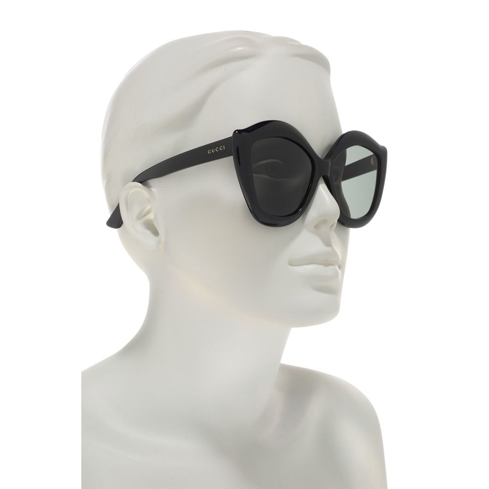 Gucci 53 mm Cat Eye Sunglasses Shiny Black